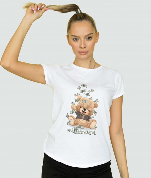 Дамска тениска с щампа Мечета Millionaire bear